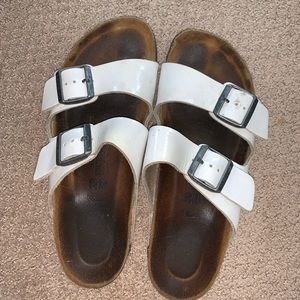 White leather Birkenstock’s